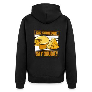 Quelqu’un a-t-il dit Gouda fromager Queso - Veste à capuche bio Premium Unisexe - noir - Dos - Nico (187cm)