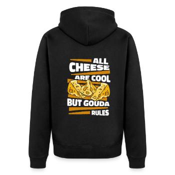 Tous les fromages sont cool, mais le gouda règle le queso - Veste à capuche bio Premium Unisexe - noir - Dos - Nico (187cm)