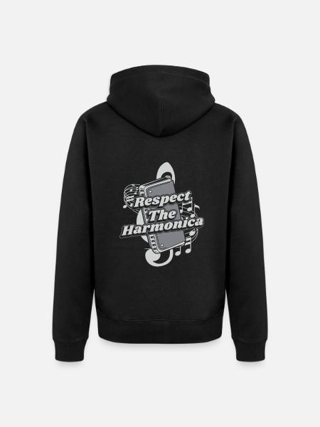 Respect The Harmonica Harmonist Harmonicist - Unisex Premium Organic Zip Hoodie - black