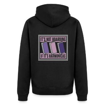 It's Not Hoarding If It's Harmonicas Harmonicist - Unisex Premium Organic Zip Hoodie - black - Back - Nico (187cm)