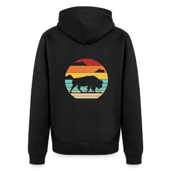 Retro Buffalo Bovinae American Bison Lover Bison - Unisex Premium Organic Zip Hoodie - black - Back - Nico (187cm)