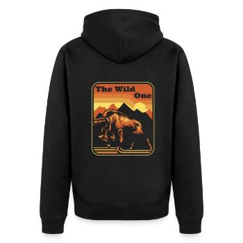 L’amoureux du bison sauvage Bovinae - Veste à capuche bio Premium Unisexe - noir - Dos - Nico (187cm)