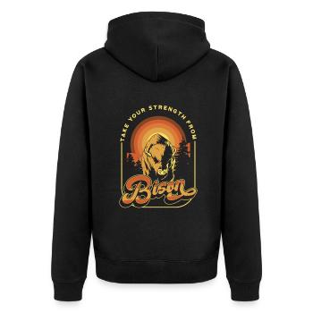 Prenez votre force de Bison Buffalo American - Veste à capuche bio Premium Unisexe - noir - Dos - Nico (187cm)