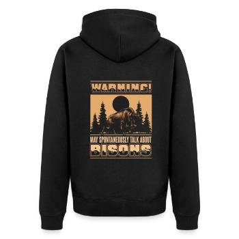 Peut parler spontanément des bisons Buffalo - Veste à capuche bio Premium Unisexe - noir - Dos - Nico (187cm)