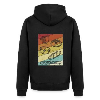 Retro Bread Dough Bread Maker Bread Queen Lover - Unisex Premium Organic Zip Hoodie - black - Back - Nico (187cm)