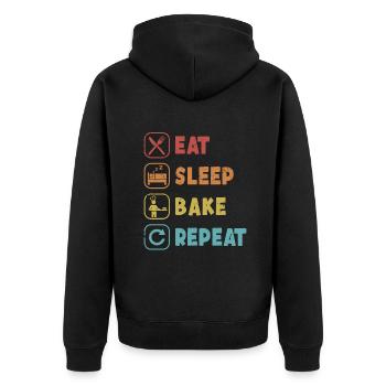 Mangez, dormez, faites cuire la pâte à pain Repeat, machine à pain - Veste à capuche bio Premium Unisexe - noir - Dos - Nico (187cm)