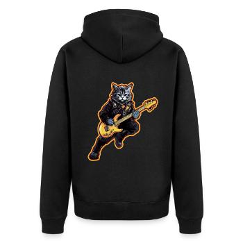 Musicien Cat Rocker Guitare Instruments Amour - Veste à capuche bio Premium Unisexe - noir - Dos - Nico (187cm)