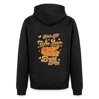 Fille qui aime le pain Boulangerie Amateur de Boulangerie - Veste à capuche bio Premium Unisexe - noir - Dos - Nico (187cm)