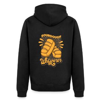 Sourdough Whisperer Bread Dough Bread Maker Bread - Unisex Premium Organic Zip Hoodie - black - Back - Nico (187cm)