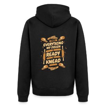 My Dough Is Ready To Knead Bread Dough Lover - Unisex Premium Organic Zip Hoodie - black - Back - Nico (187cm)
