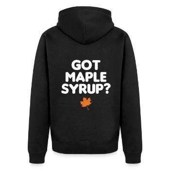 Got Ahornsirup Klopfen Ahornbaum Ahornblatt - Unisex Premium Bio Zip Hoodie - Schwarz - Hinten - Nico (187cm)