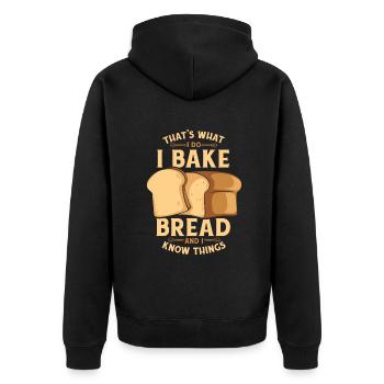 Je fais du pain et je sais des choses Amateur de pâte à pain - Veste à capuche bio Premium Unisexe - noir - Dos - Nico (187cm)