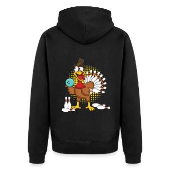 Quilles de dinde de Thanksgiving fraîches - Veste à capuche bio Premium Unisexe - noir - Dos - Nico (187cm)