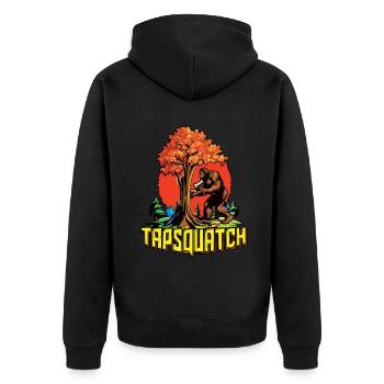Tapsquatch Tapping Érable Feuille d’érable - Veste à capuche bio Premium Unisexe - noir - Dos - Nico (187cm)