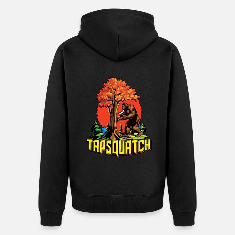 Tapsquatch Tapping Érable Feuille d’érable - Veste à capuche bio Premium Unisexe - noir