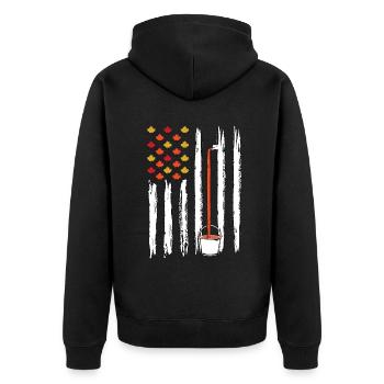 Flag Tapping Maple Tree Maple Leaf - Unisex Premium Organic Zip Hoodie - black - Back - Nico (187cm)