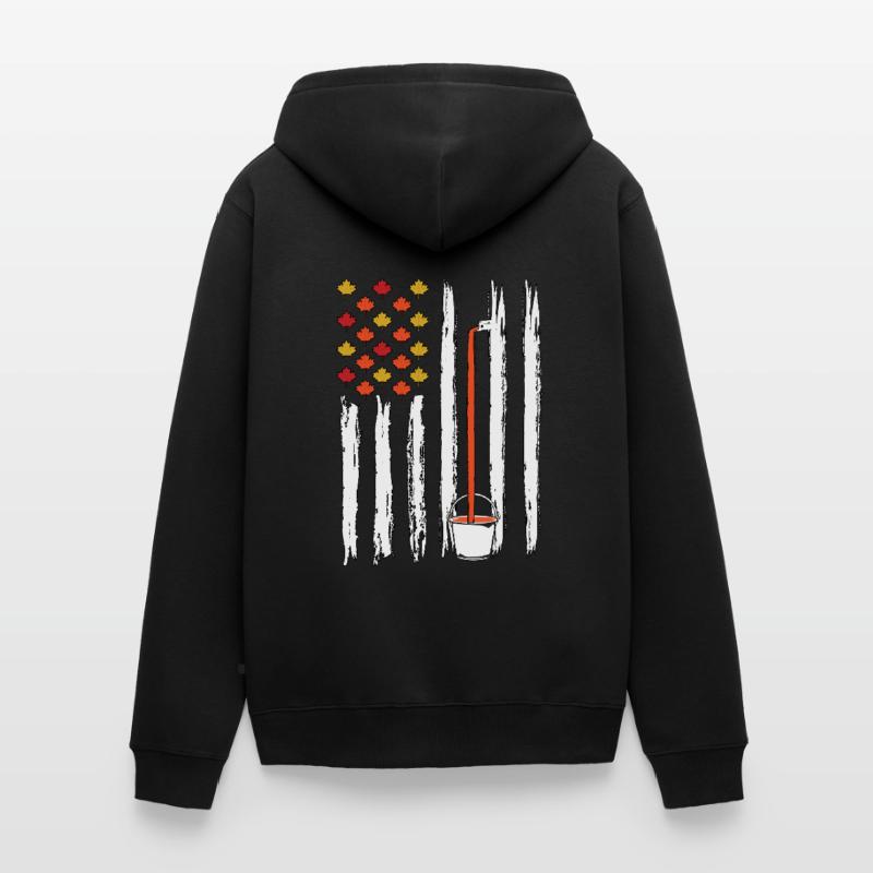 Drapeau Tapping Maple Tree Maple Leaf Veste à capuche bio Premium Unisexe