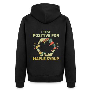 J’ai été testé positif pour le sirop d’érable rétro vintage - Veste à capuche bio Premium Unisexe - noir - Dos - Nico (187cm)