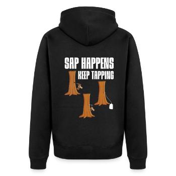 Saft passiert weiter Klopfen Ahornbaum Ahorn - Unisex Premium Bio Zip Hoodie - Schwarz - Hinten - Nico (187cm)