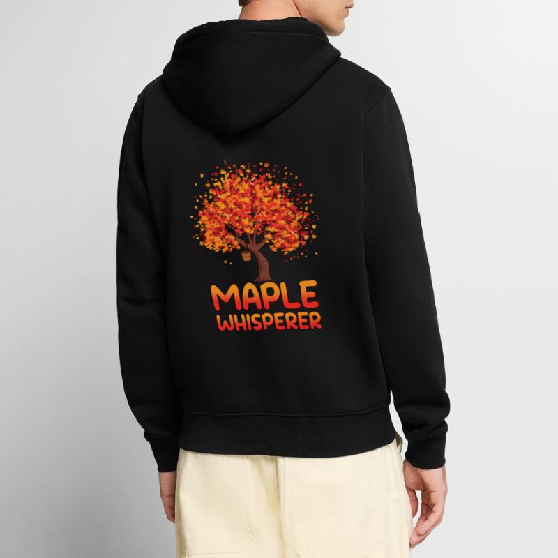 Maple Whisperer Tapping Maple Tree Maple Leaf Veste à capuche bio Premium Unisexe