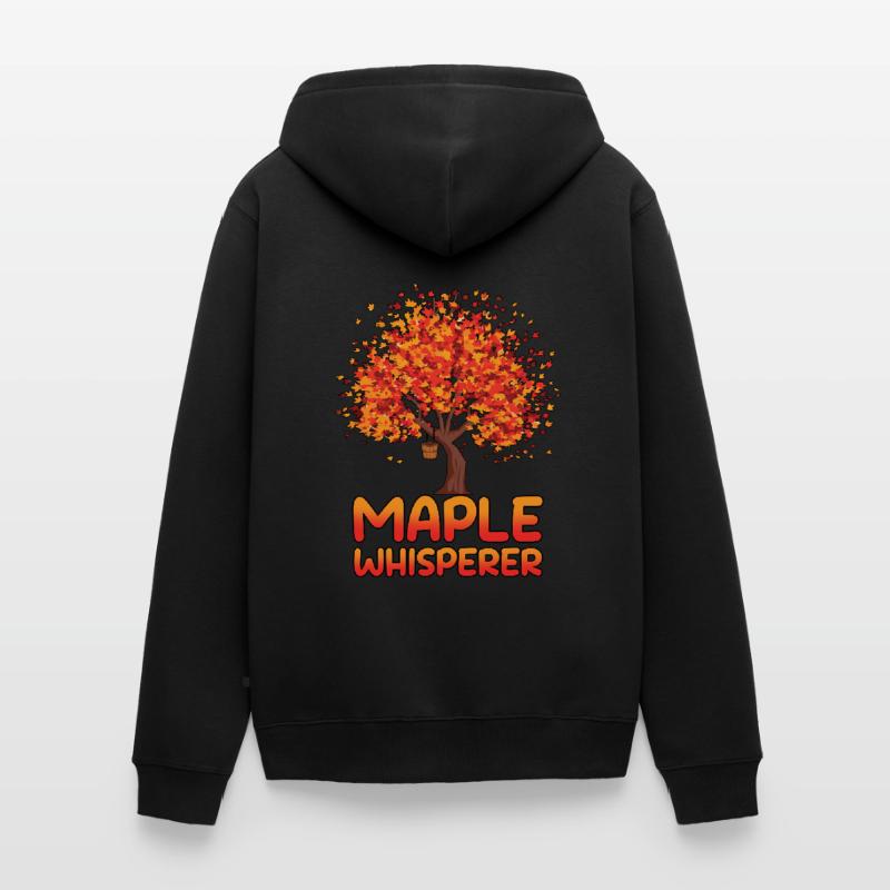 Maple Whisperer Tapping Maple Tree Maple Leaf Veste à capuche bio Premium Unisexe