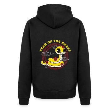 Année Du Serpent Mignon Kawaii Nouvel An Chinois - Veste à capuche bio Premium Unisexe - noir - Dos - Nico (187cm)