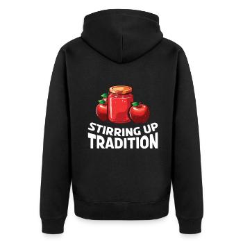 Stirring Up Tradition Apple Picker Apple - Unisex Premium Organic Zip Hoodie - black - Back - Nico (187cm)