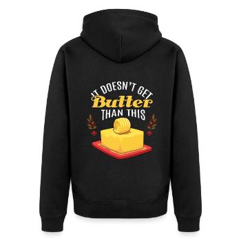 It Doesn't Get Butter Apple Butter Picker Apple - Unisex Premium Organic Zip Hoodie - black - Back - Nico (187cm)