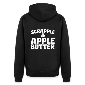 Scrapple And Apple Butter Apple Picking - Unisex Premium Organic Zip Hoodie - black - Back - Nico (187cm)