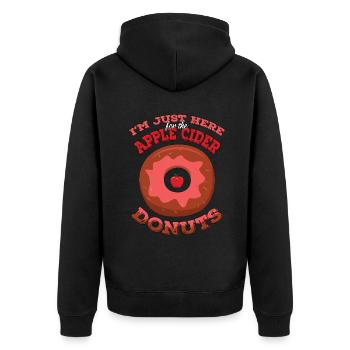 I'm Just Here For Apple Cider Donuts Apple Picker - Unisex Premium Organic Zip Hoodie - black - Back - Nico (187cm)