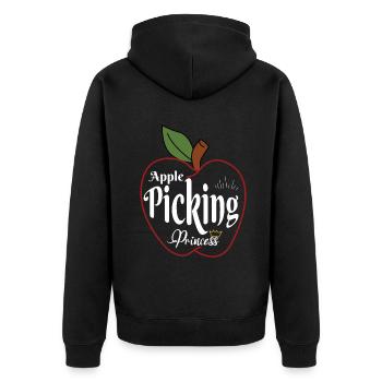 Apfelpflücken Prinzessin Apfel Erntezeit - Unisex Premium Bio Zip Hoodie - Schwarz - Hinten - Nico (187cm)