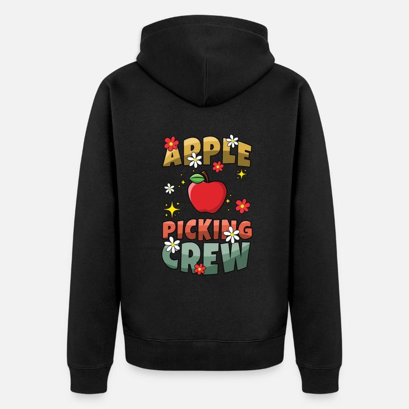 Apfelpflückmannschaft Apfelpflücker Apfelsaison Retro - Unisex Premium Bio Zip Hoodie - Schwarz