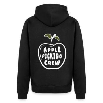 Funny Apple Picking Crew Apple Harvest Season - Unisex Premium Organic Zip Hoodie - black - Back - Nico (187cm)