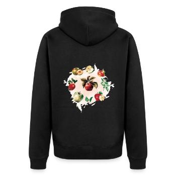 Different Apple Varieties Realistic Apple - Unisex Premium Organic Zip Hoodie - black - Back - Nico (187cm)