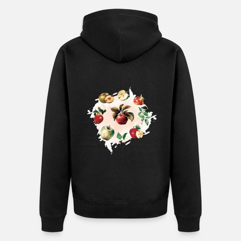 Différentes variétés de pommes Pomme réaliste - Veste à capuche bio Premium Unisexe - noir