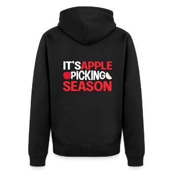 It's Apple Picking Season Apple Picker Apple - Unisex Premium Organic Zip Hoodie - black - Back - Nico (187cm)