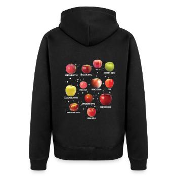 Coole Apfelsorten Verschiedene Äpfel Obst - Unisex Premium Bio Zip Hoodie - Schwarz - Hinten - Nico (187cm)