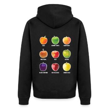 Apple Varieties Different Apples Fruit Apple - Unisex Premium Organic Zip Hoodie - black - Back - Nico (187cm)