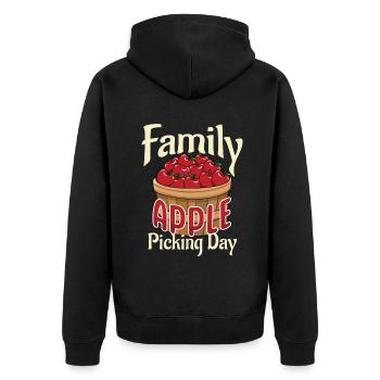 Family Apple Picking Day Apple Picker - Unisex Premium Organic Zip Hoodie - black - Back - Nico (187cm)