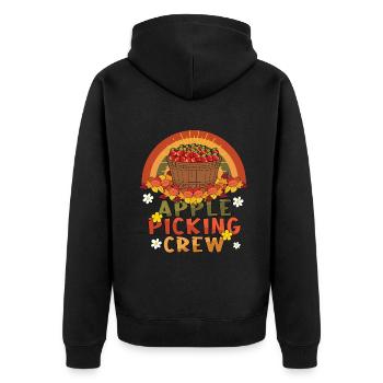 Apple Picking Crew Fall Autumn Apple Picker - Unisex Premium Organic Zip Hoodie - black - Back - Nico (187cm)