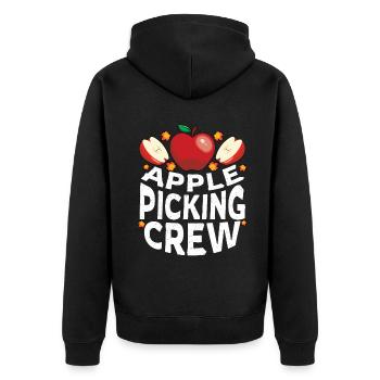Kawaii Apple Picking Crew Fall Autumn Apple Picker - Unisex Premium Organic Zip Hoodie - black - Back - Nico (187cm)