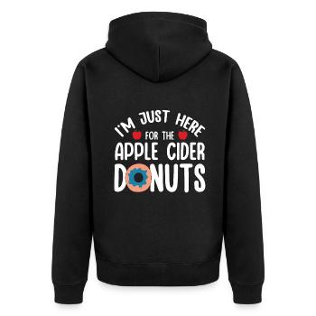 I'm Just Here For Apple Cider Donuts Apple Picking - Unisex Premium Organic Zip Hoodie - black - Back - Nico (187cm)
