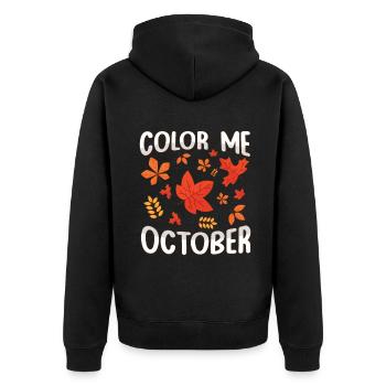 Color Me Octobre Feuille Peeper Feuille Feuille Voyeur - Veste à capuche bio Premium Unisexe - noir - Dos - Nico (187cm)