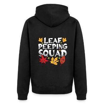 Leaf Peeping Squad Mignon Kawaii Feuillage Leaf Peeper - Veste à capuche bio Premium Unisexe - noir - Dos - Nico (187cm)