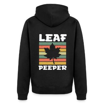 Leaf Peeper Rétro Vintage Feuillage Leaf Peeping - Veste à capuche bio Premium Unisexe - noir - Dos - Nico (187cm)