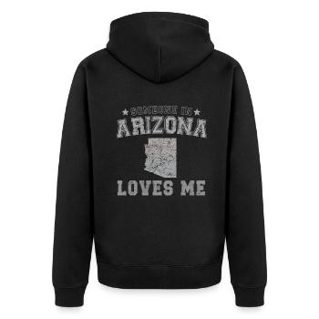 Quelqu’un en Arizona m’aime Grunge - Veste à capuche bio Premium Unisexe - noir - Dos - Nico (187cm)