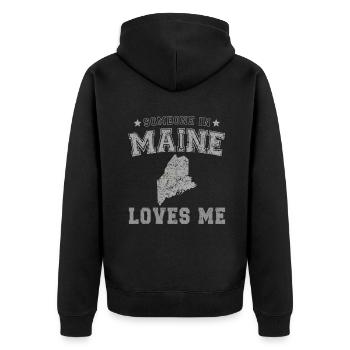Quelqu’un dans le Maine m’aime Grunge - Veste à capuche bio Premium Unisexe - noir - Dos - Nico (187cm)