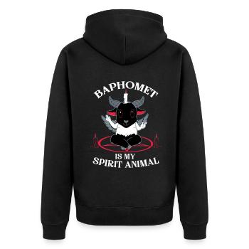Satanisch Kawaii Okkult Satanisch Pastell Gothic - Unisex Premium Bio Zip Hoodie - Schwarz - Hinten - Nico (187cm)