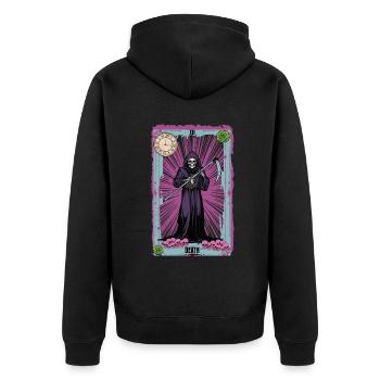 Death Kawaii Occulte Satanique Pastel Gothique - Veste à capuche bio Premium Unisexe - noir - Dos - Nico (187cm)