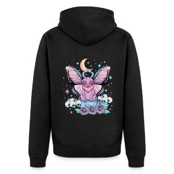 Moth Man Kawaii Occulte Satanique Pastel - Veste à capuche bio Premium Unisexe - noir - Dos - Nico (187cm)